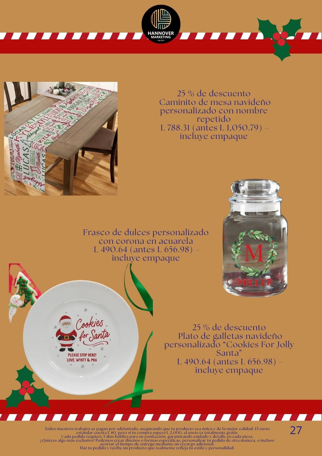 Producto navideño personalizado Hannover Marketing Honduras