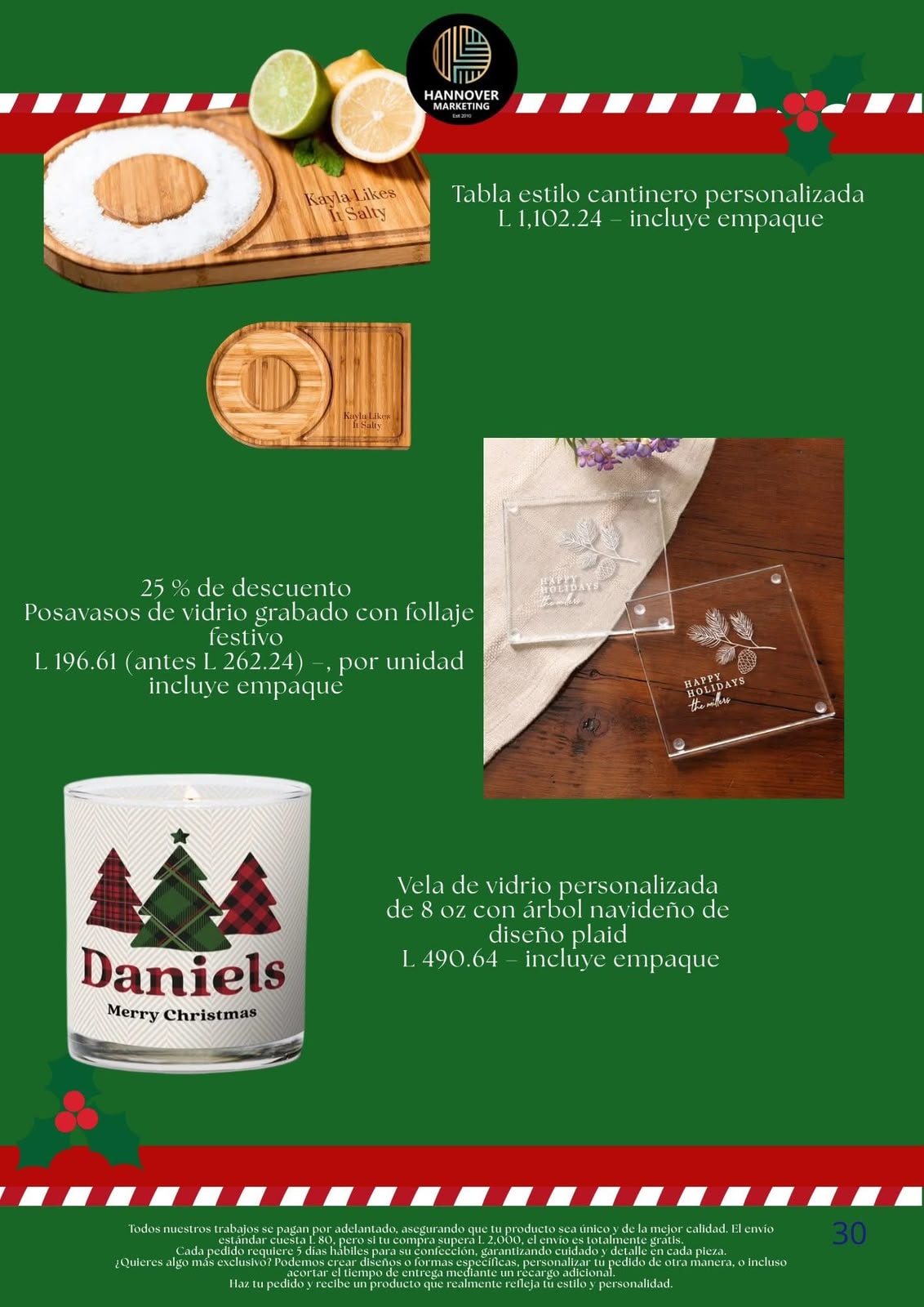 Producto navideño personalizado Hannover Marketing Honduras