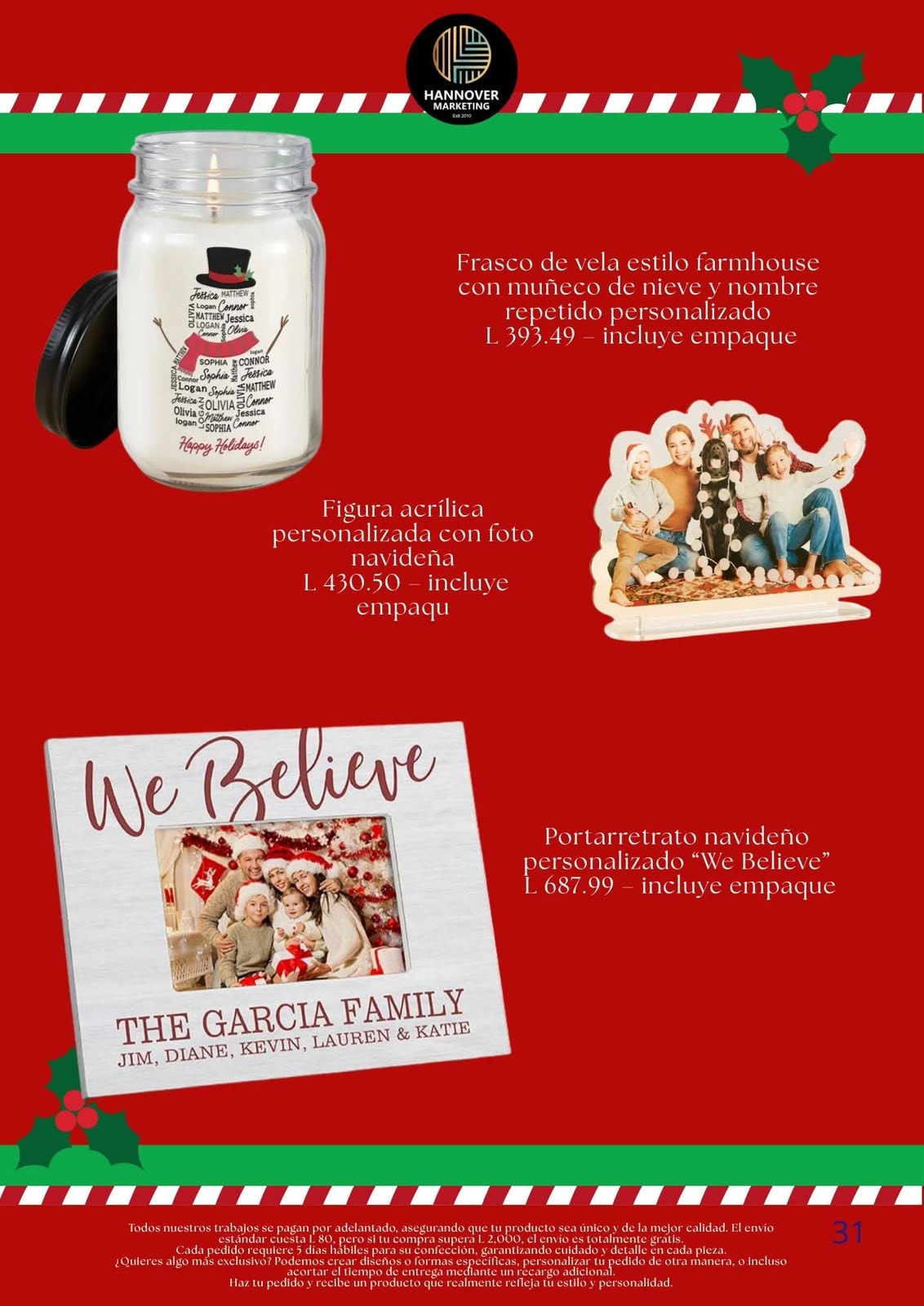 Producto navideño personalizado Hannover Marketing Honduras