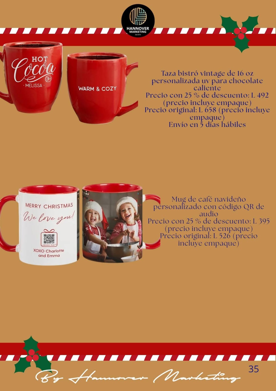 Tazas rojas navideñas