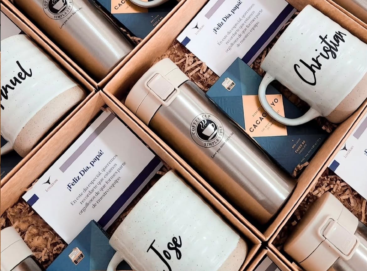 Kit regalo café lujo tazas personalizadas empresa Honduras