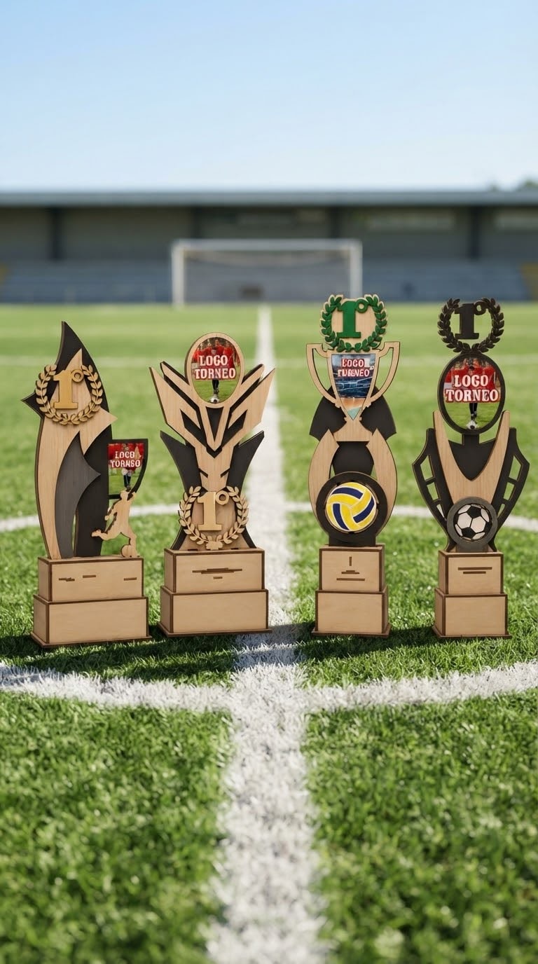Trofeos madera torneo fútbol Honduras